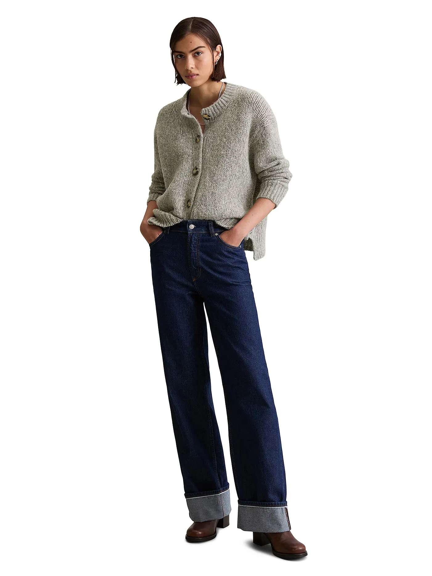 MARC O'POLO DENIM | Strickjacke | hellgrau